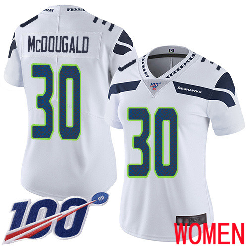 Seattle Seahawks Limited White Women Bradley McDougald Road Jersey NFL Football #30 100th Season Vapor Untouchable->youth nfl jersey->Youth Jersey